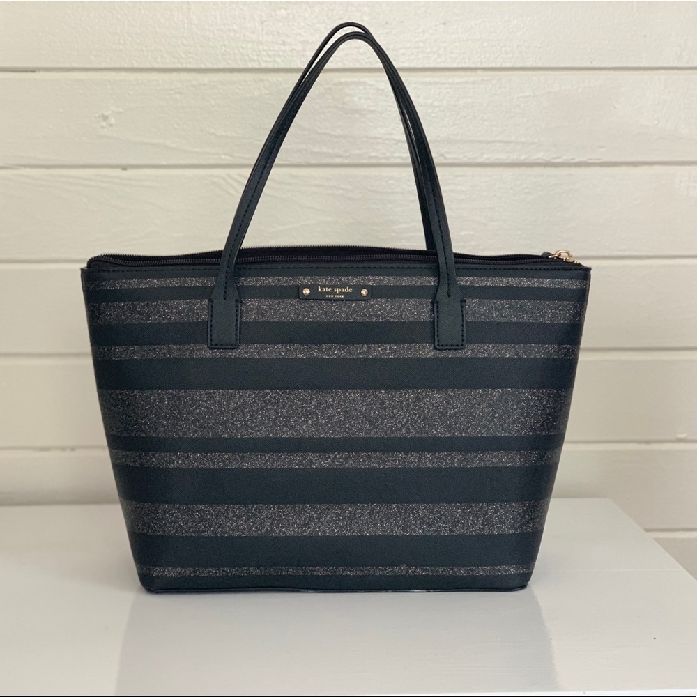 Authentic Kate Spade Black Glitter Handbag